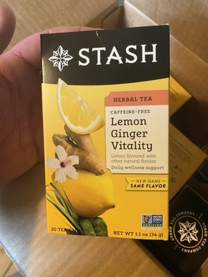 1 Pack - Stash Lemon Ginger Vitality Herbal Tea Bags- 20 Count