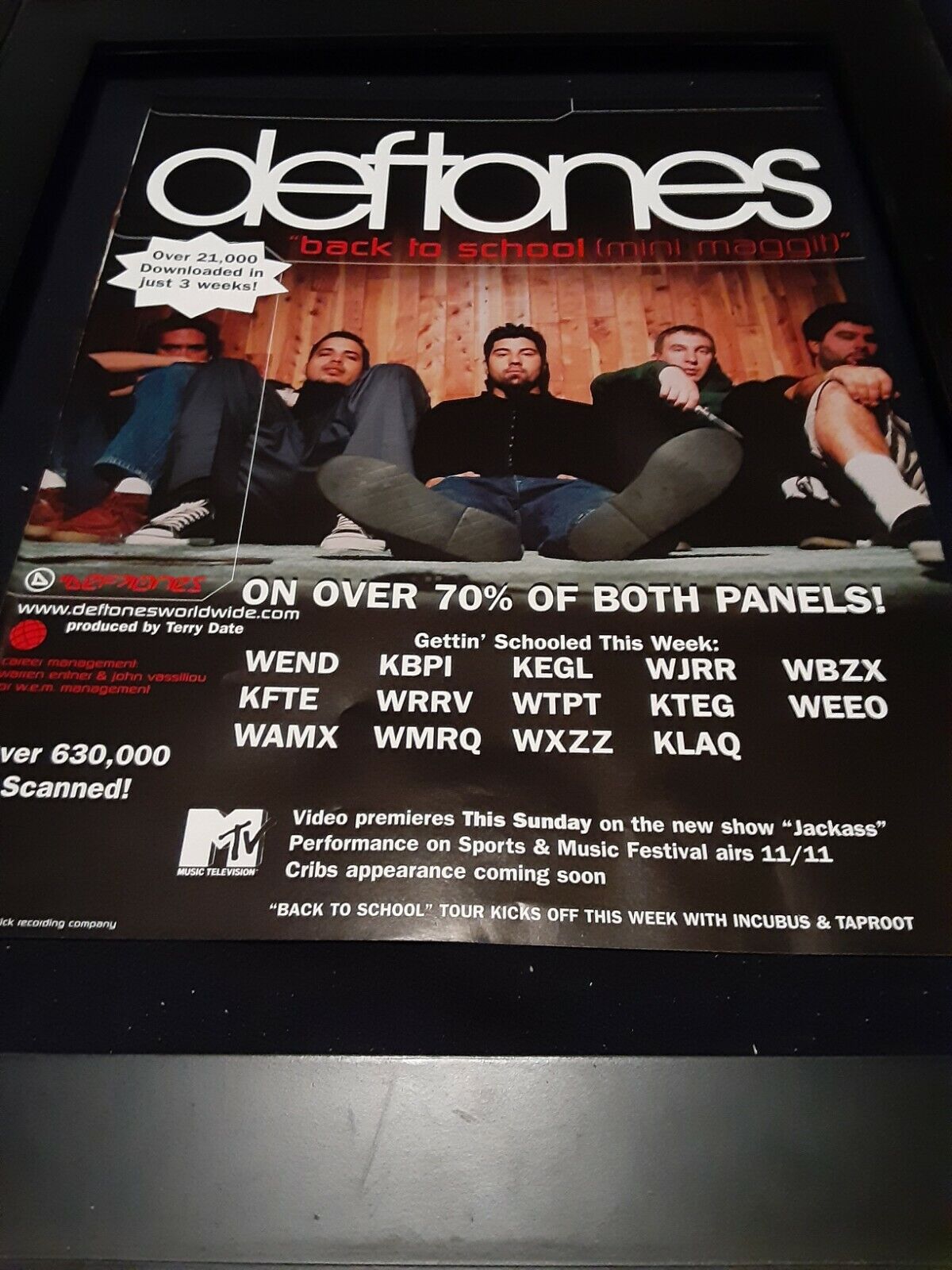 Deftones Back To School Rare Sale Special Super-cheap Price Original Radio Ad Fram Poster Promo