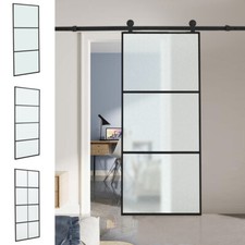 Sliding Barn Door Glass Door Hardware Kit 6-7FT / Door with Track Kit Unit