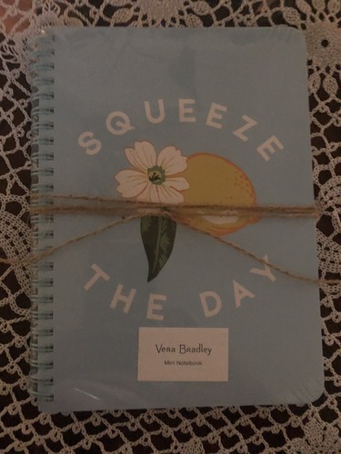 Vera Bradley Mini Notebook Spiral Lemon Grove Squeeze The Day NWOT Sealed Rare - Picture 4 of 8