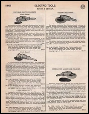 1948 Black & Decker Portable Electric Sanders And Polishers Vintage Print Ad