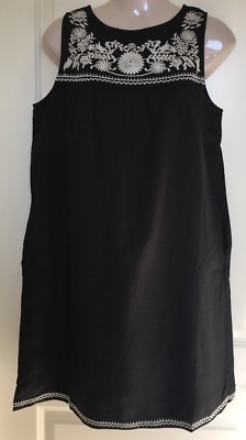 J Crew Dress XS Small Embroidered Linen Blend Shift Black NWT j0924 $89 NEW | eBay J Crew Dress XS Small Embroidered Linen Blend Shift Black NWT j0924 $89 NEW | eBay