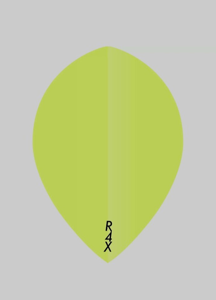 Ruthless R4X Pear Dart Flights Teardrop Thick Plain Tough Fluro Yellow