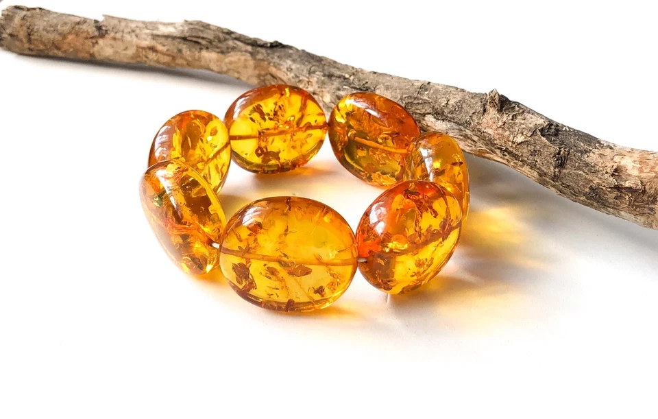 Pulsera ámbar báltico natural macizo Foto 3 de 4