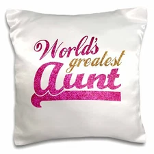 3dRose Worlds Greatest Aunt - Best Auntie ever - pink and gold text - faux spark
