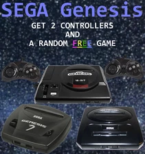 Sega Genesis Console Complete with Cords, Controllers, and a FREE RANDOM GAME