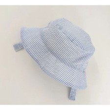 Light Blue Stripe UPF 25 Seersucker Bucket Hat