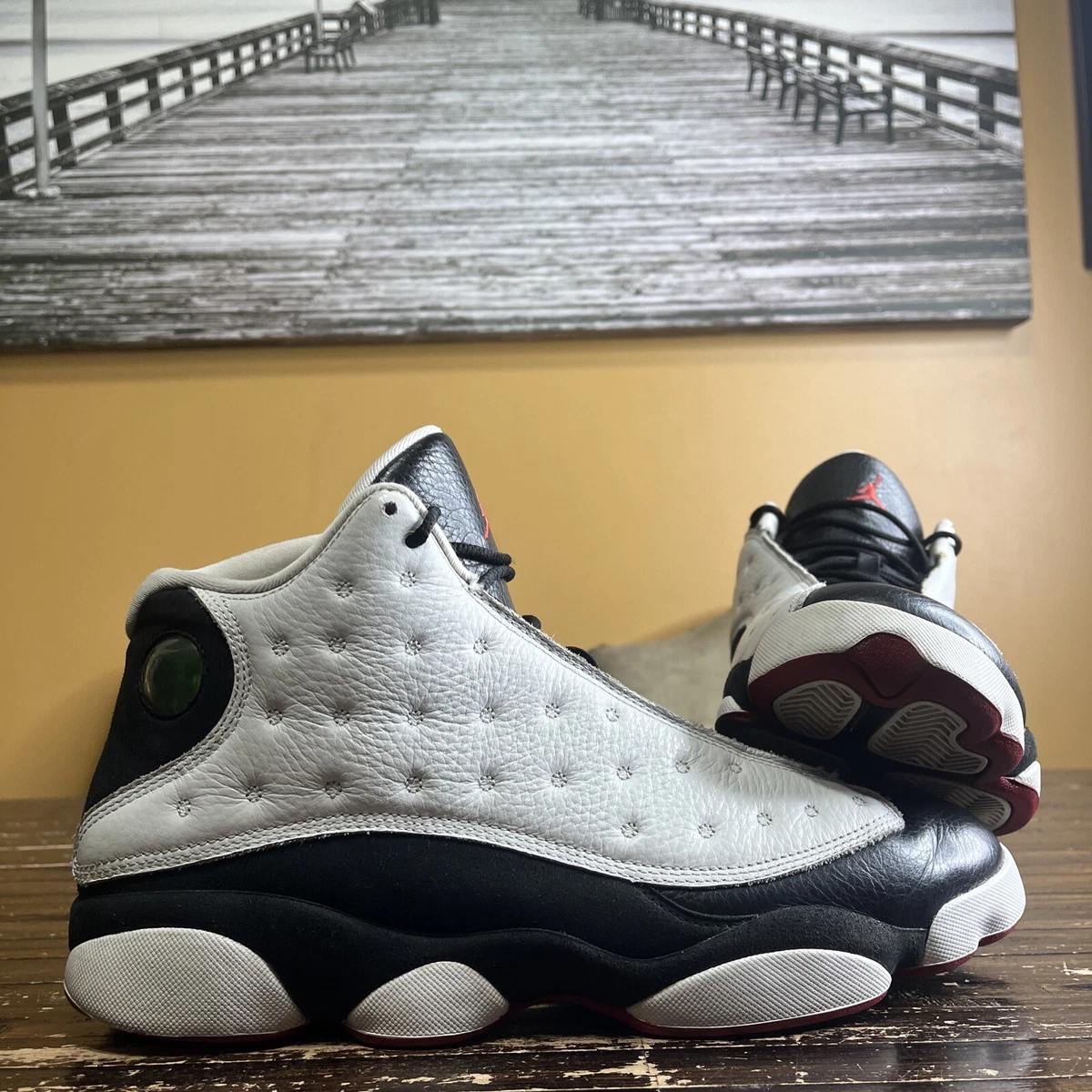 Men White Jordan Retro 13 Comfortable Shoes