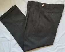PERRY ELLIS Portfolio Classic Fit Pleated Cuffed Polyester D GRAY Pants Sz 38x32