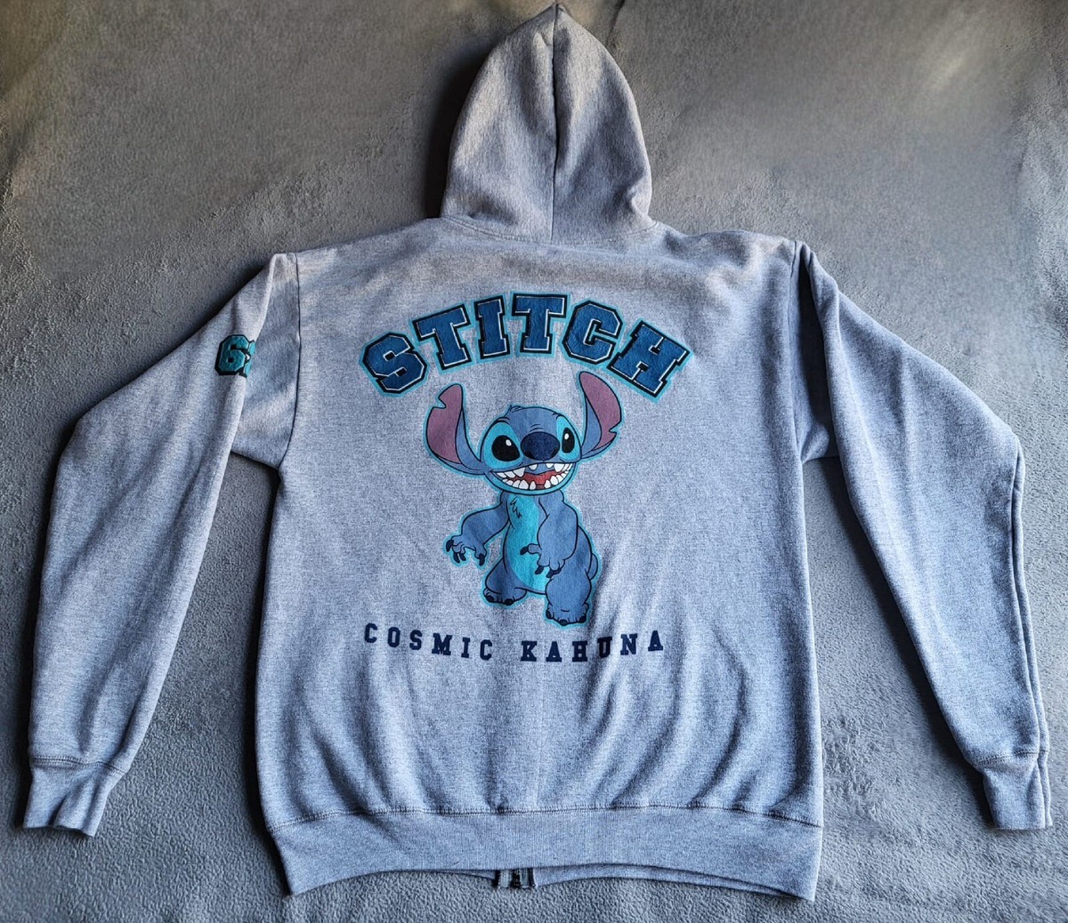 Disney Parks Lilo Stitch Hoodie Men's Medium Gray Full Zip