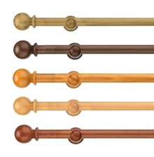 Swish Naturals Wooden Curtain Pole EYELET POLE 28mm WOOD POLE BALL Finials