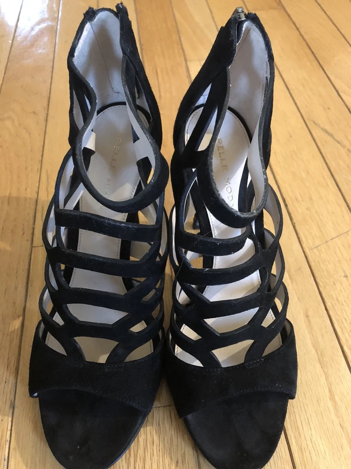 Pelle Moda 'Elham' Sandal Black Kid Suede Size 8.5 $185 - Image 3 of 4