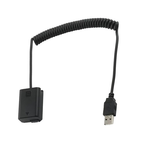 NP-FW50 Dummy Battery Adapter Cable for SONY A7, A7R, A7S, A7M, A7II, A7S2