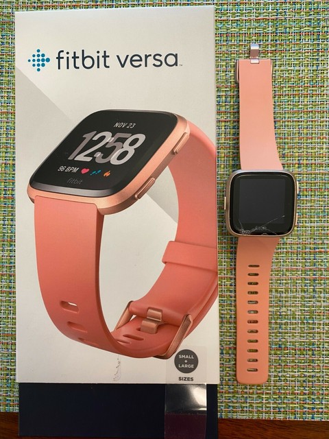 Fitbit Versa Fitness Smartwatch - Peach/Rose-Gold Aluminium (FB504RGPK) | eBay