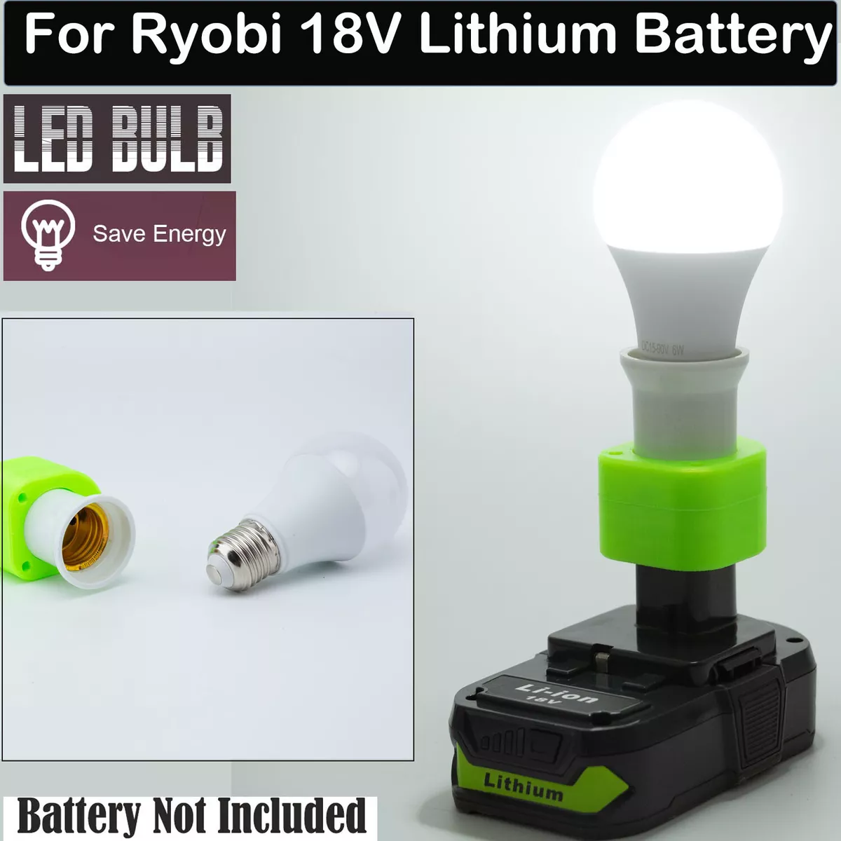 POCHE DE TRAVAIL DEL lampe de voiture pour RYOBI 14,4V 18V 6,0AH batterie  9W-40W EUR 60,18 - PicClick IT