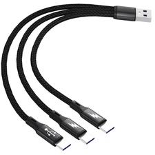 USB C Splitter CableUSB A Male to 3 Type-C Male Charge Cable3 in 1 Nylon