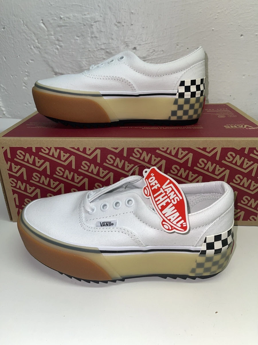 Vans Era Stacked White/Checkerboard Sole Platform Size 5 W | eBay