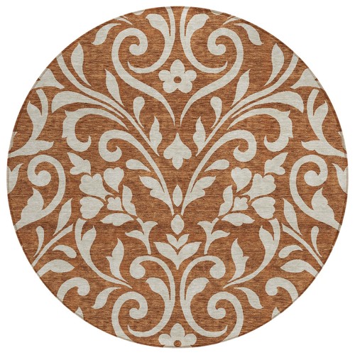 Addison Rugs Chantille ACN875 Paprika 8' x 8' Indoor/Outdoor Round Rug,