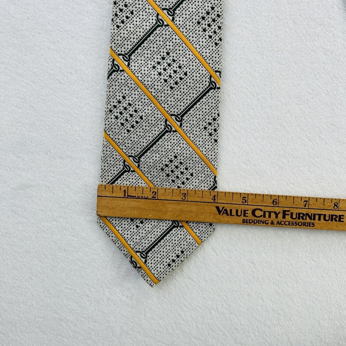 VINTAGE Christian Dior Tie Adult Gray Black Gold Logo Neck 