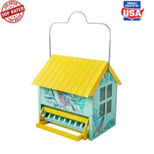 Metal Squirrel Proof Bird Feeder with Dual Perches & Viewing Windows - New