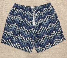 Trunks Surf  Swim Co Men's Blue Sano Turtle Printed Swim Trunks Size XL