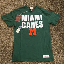 NEW Mitchell & Ness Miami Hurricanes NCAA Embroidered T-Shirt (XS - Extra Small)