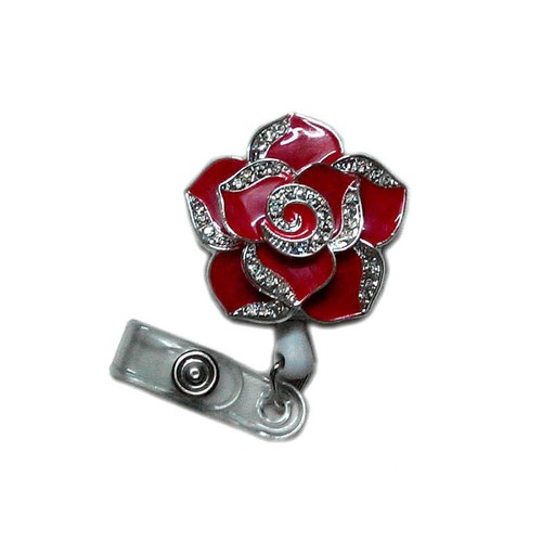 Cute Fashionable Adorable Bling Flower Reels ID Clip Card Document Badge Holders - Picture 5 of 18