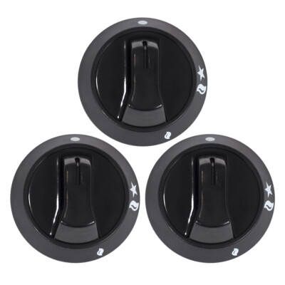 3er Set Knebel (3x Regler-Knopf) für Gashahn | 3 Stück im Set | BBQ, KN3SET