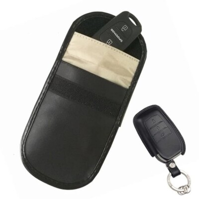 Car Key/ Phone Signal Blocker Case Pouch PU Shield Case Keyless Blocking Bag