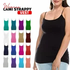 Ladies Stretch Plain Strappy Vest Cami Women's Microfiber Tank Top UK Size 8-16