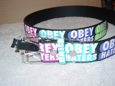OBEY HATERS LEATHER BELT AND BUCKLE