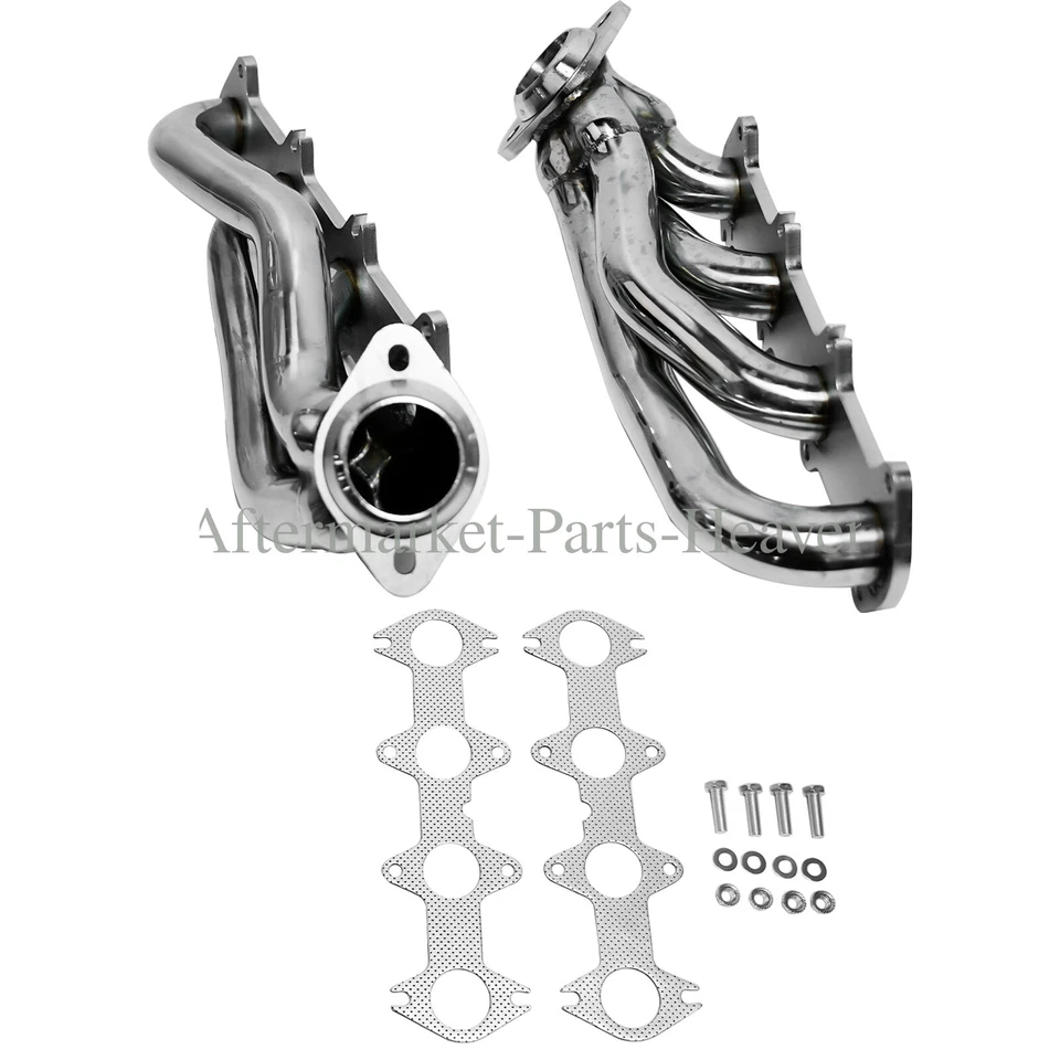 Colector de escape de cabezal V8 de 5,4 L de acero inoxidable corto para Ford F150 2004-2010 Foto 2 de 4