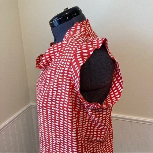 CABI Madeline Cap Blouse Coral White Sz S #294 EUC - Picture 4 of 6