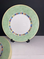 Villeroy & Boch Twist Alea Verde TWO Sets Of (4) FOUR 10 1/2” Dinner Plates. EUC