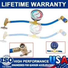 HVAC Air Conditioning Refrigeration Charging Hose Pipe W/ Gauge A/C 1/2 Recharge