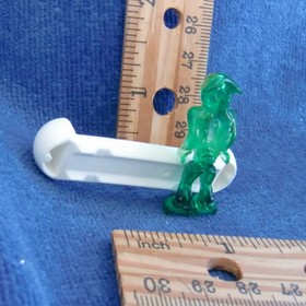 Lego Mars Mission Alien in Hypersled GC mm001 green marbled glow torso white pod