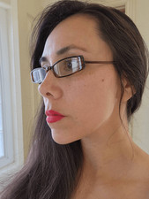A.J. Morgan dark Amber Brown minimalist eyeglasses reading rectangular