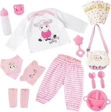 BABESIDE 11 Pcs Reborn Baby Doll Clothes and Accessories for 17-22 Inch... 