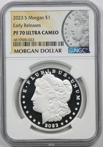 2023-S $1 Morgan Silver Dollar NGC PF 70 UCAM Early Releases Morgan Label