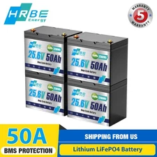 24V 50Ah LiFePO4 Lithium Battery 1280Wh Deep Cycles For Trolling Solar Marine RV