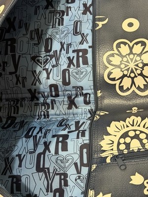 Roxy Blue Floral Suitcase Garment Luggage Faux Leather 36''