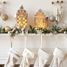 2Pc Christmas Gingerbread Village House Gingerbread Figurines Table Decoratio...