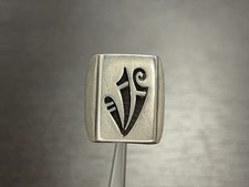 Tribal Native American sterling silver rectangular ring 15g size 7 1/2