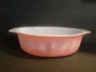 Vintage Pyrex Pink Daisy 045 Oval Casserole no lid 2-1/2 Quart