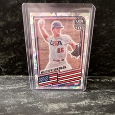 Panini 2025 Stars & Stripes Matthew Sharman USA 18U Prizm Parallel #157 25/25