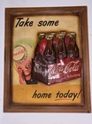 vintage Coca-cola Wood Sign featuring a "Take Some Home Today!"