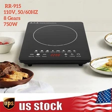 750W Portable Induction Cooktop Burner Kitchen Countertop Stove with 8 Cooking 