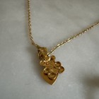 Vintage Gold Tone Heart Bear With Rhinestone Stone “E” Namesake Necklace & Ring — photo 6