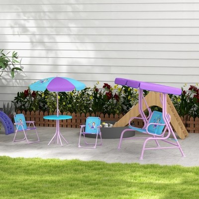 Märchenmotiv Kinder Gartenmöbel Set mit verstellbarem Baldachin, Sonnenschirm