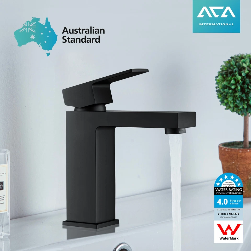 Bathroom Black Vanity Laundry Sink Faucet Basin Mixer Tap Stainless Steel Spout